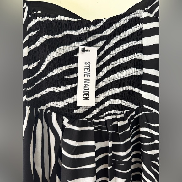 NWT Steve Madden Nicole Zebra Print Festival Gorpcore Goth Summer Mini Dress - Picture 5 of 11